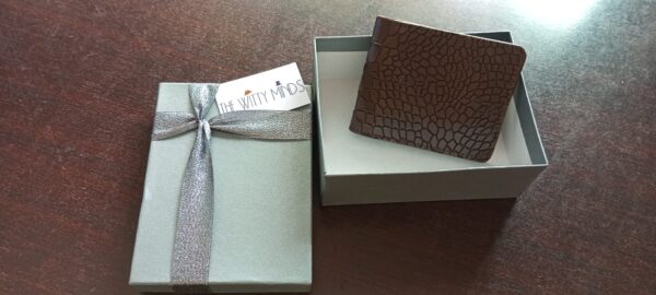 Chocolate Color Genuine Cow leather snake design wallet for men - Image 2