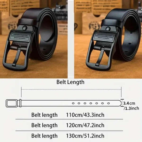 Versatile Business Casual Belt with Alloy Pin Buckle - Faux Leather, Standard Size for Men - Image 9