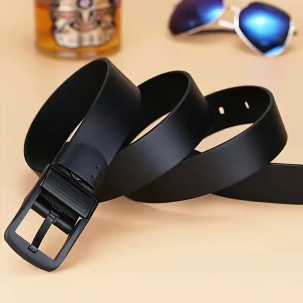 Versatile Business Casual Belt with Alloy Pin Buckle - Faux Leather, Standard Size for Men - Image 5