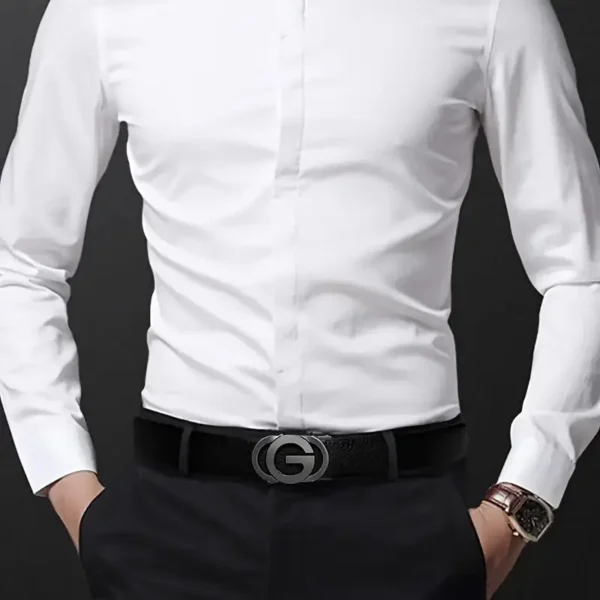 Men's Premium Genuine Faux Leather Belt with Automatic 'G' Buckle - Stylish & Durable for Business or Casual Wear - Image 11